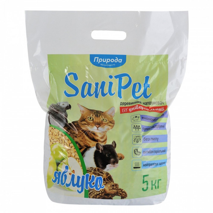 Наповнювач Природа Sani Pet Яблуко деревинний 5 кг - фото №2