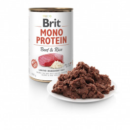 Корм вологий Brit Mono Protein Beef and Rice для собак з яловичиною та рисом 400 г