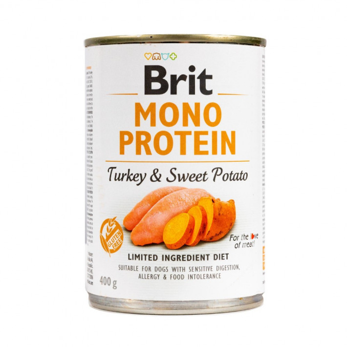 Влажный корм Brit Mono Protein Turkey and Sweet Potato для собак, 400 г