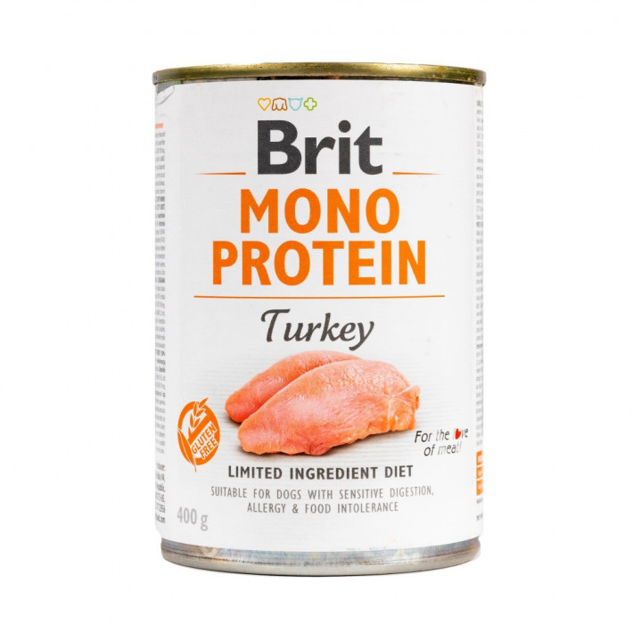 Корм влажный Brit Mono Protein Turkey для собак с индейкой 400 г