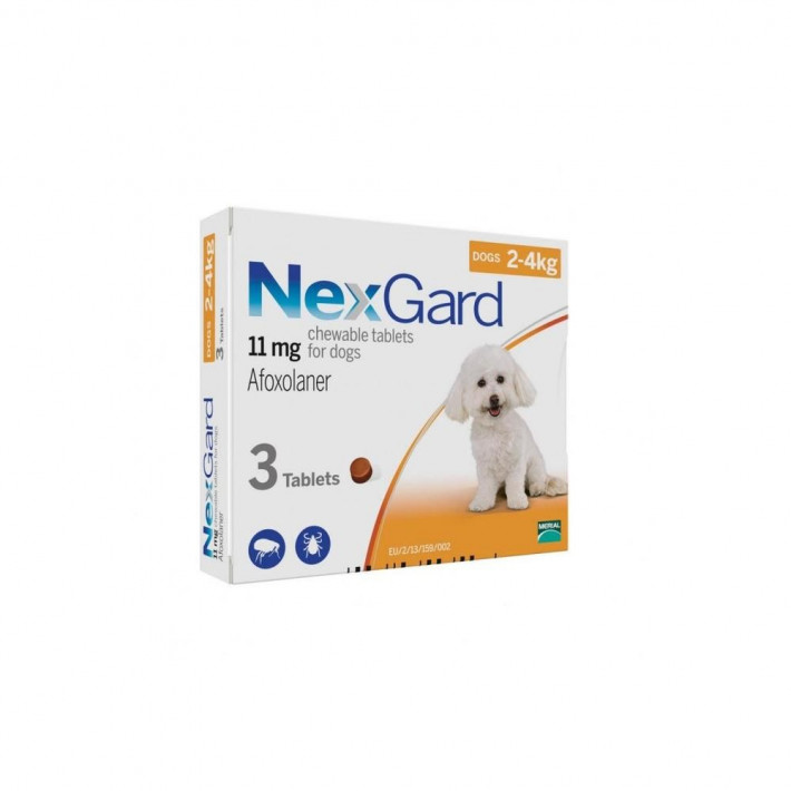 Нексгард (NexGard) для собак 2-4 кг (3 таблетки)