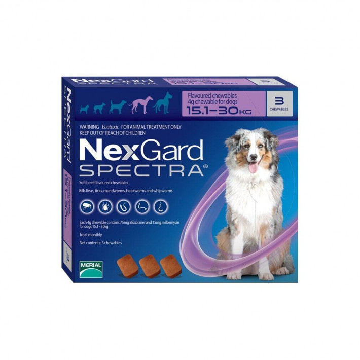 Нексгард Спектра (NexGard Spectra) для собак 15-30 кг (3 таблетки)