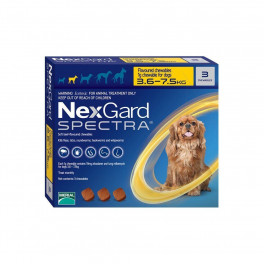 НЕКСГАРД СПЕКТРА 3,5-7,5кг (S) 1уп (3 таблетки) для собак (інсектоакарицид, антигельмінтик)
