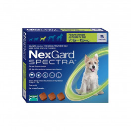 НЕКСГАРД СПЕКТРА 7,5-15кг (M) 1уп (3 таблетки) для собак (інсектоакарицид, антигельмінтик)