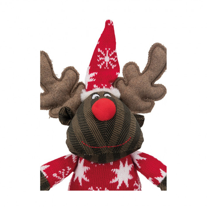 Игрушка Trixie для собак Рождественский Олень с пищалкой плюш 30 см - фото №3