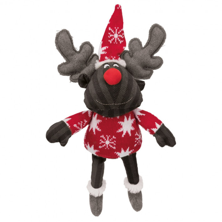 Игрушка Trixie для собак Рождественский Олень с пищалкой плюш 30 см - фото №5