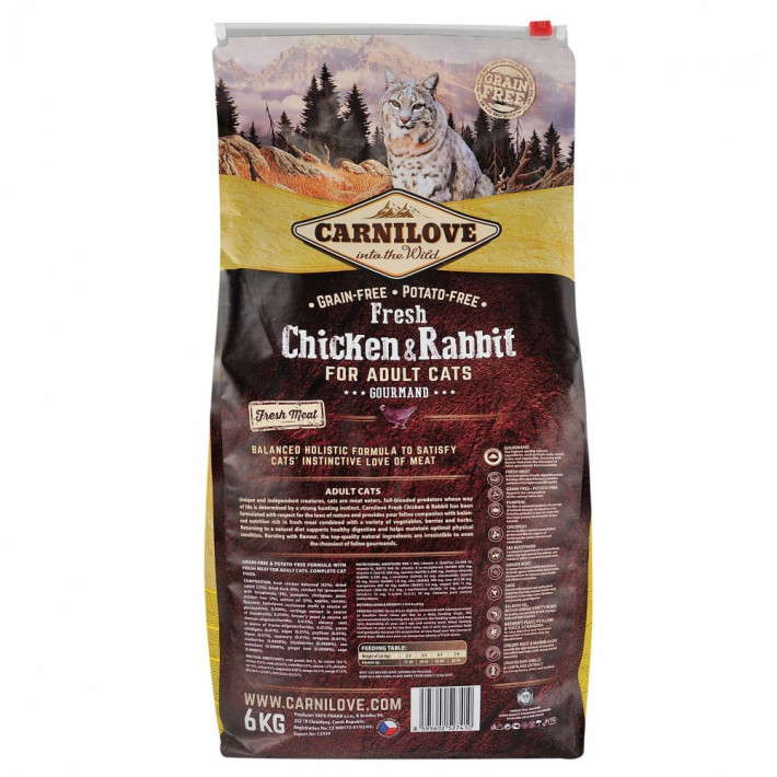 Сухий корм Carnilove Fresh Chicken and Rabbit для дорослих котів, 6 кг - фото №4