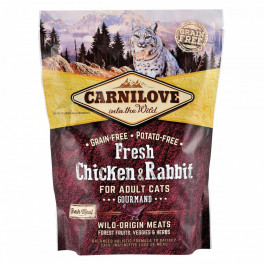 Корм сухий Carnilove Fresh Chicken and Rabbit Gourmand for Adult cats для дорослих котів з куркою та кроликом 400 г - фото №1