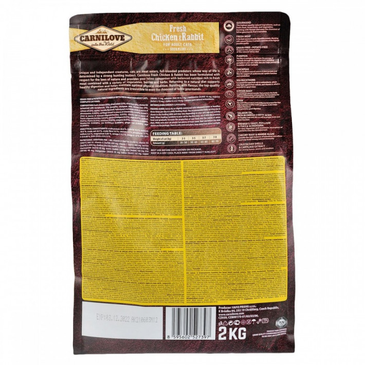 Корм сухий Carnilove Fresh Chicken and Rabbit для дорослих котів - фото №4