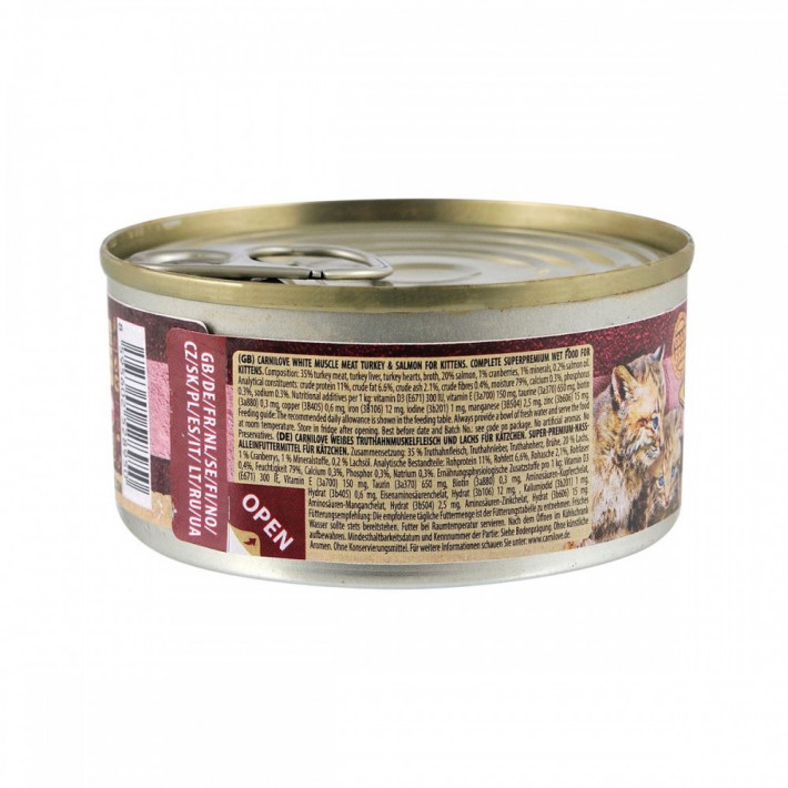 Вологий корм для кошенят Carnilove Kitten з індичкою та лососем 100 г - фото №3