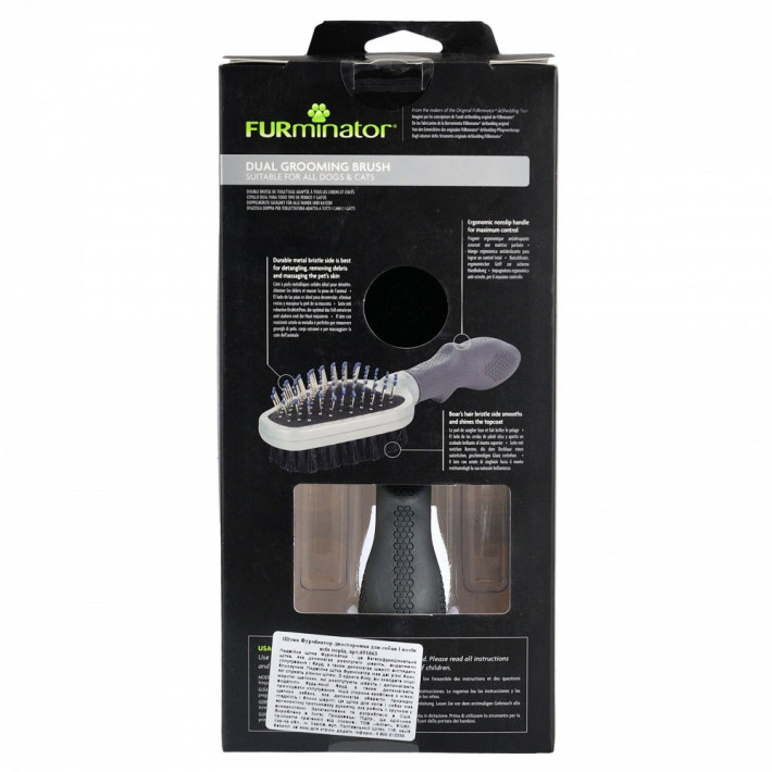 Гребінець-щітка FURminator двостороння для котів та собак - фото №3