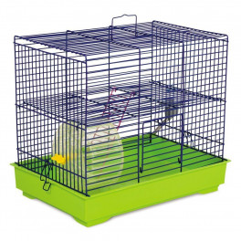 Клітка Природа Міккі для дрібних декоративних гризунів з колесом хром/салатова 37x25x30 см