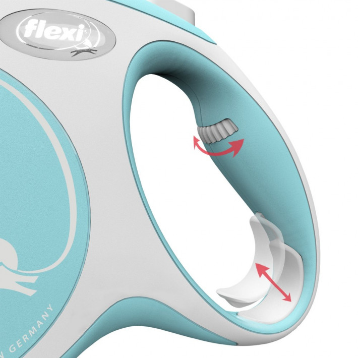 Поводок-рулетка Flexi New Comfort лента 5 м (голубой) - фото №4