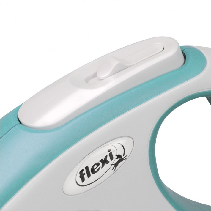 Поводок-рулетка Flexi New Comfort лента S 5 м голубой - фото №3