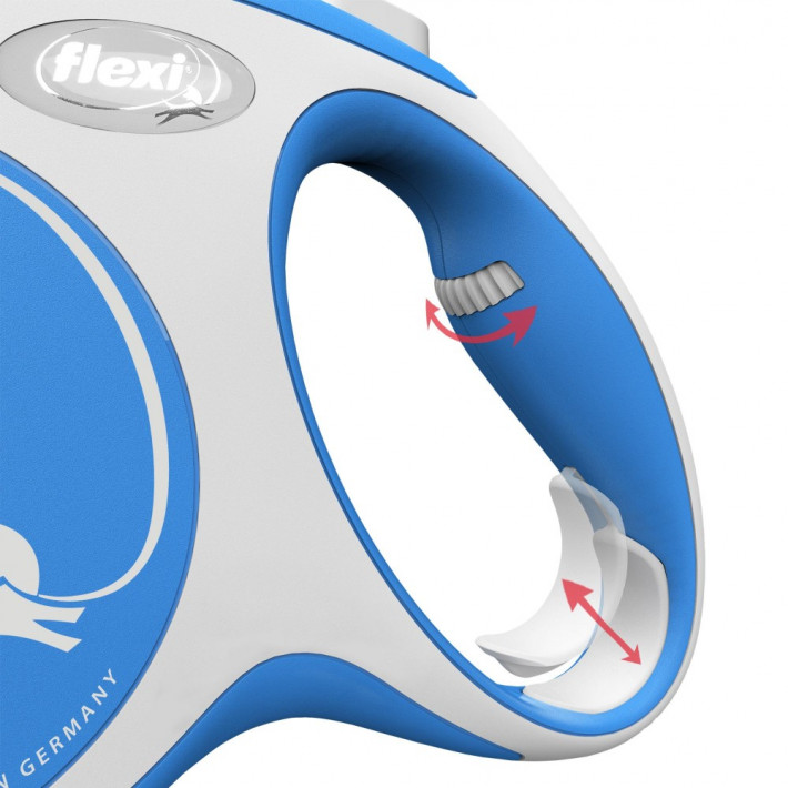 Повідець-рулетка Flexi New Comfort стрічка L 5 м синій - фото №4