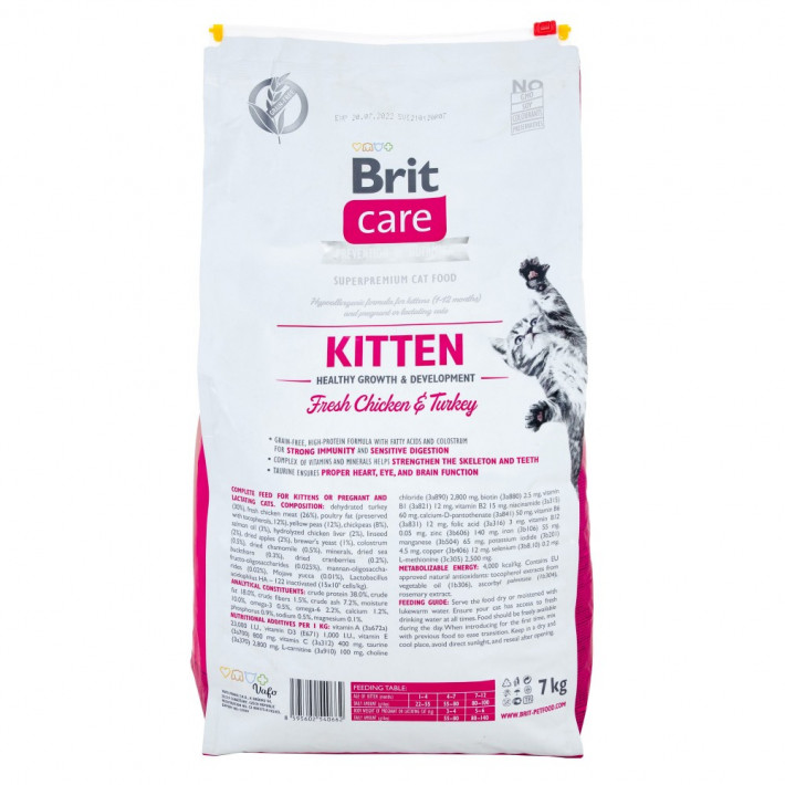 Сухий корм для кошенят Brit Care Cat Grain Free Kitten Healthy Growth and Development - фото №3