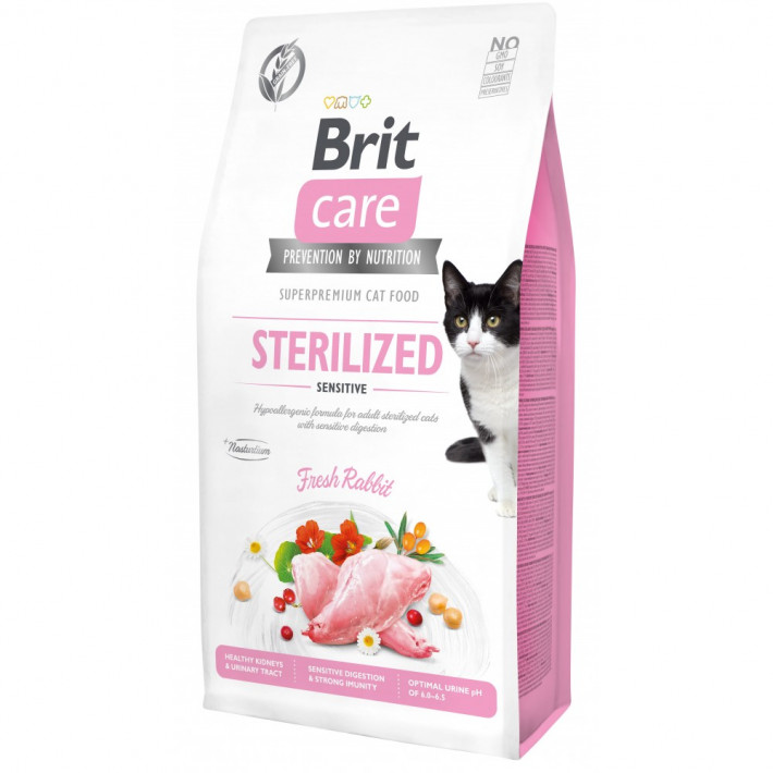 Корм сухий Brit Care Cat Grain Free Sterilized Sensitive з кроликом для стерилізованих котів
