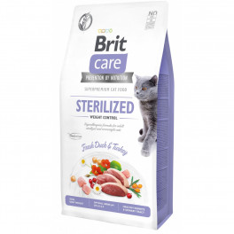 Корм сухий Brit Care Cat Grain Free Sterilized Weight Control для стерилізованих котів з надмірною вагою з качкою та... - фото №1