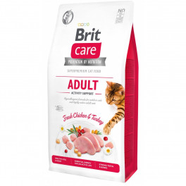 Корм сухий Brit Care Cat Grain Free Adult Activity Support для вуличних та дорослих котів філе індички та курки 7 кг - фото №1