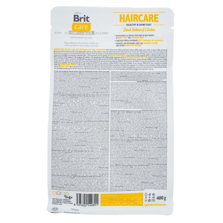 Сухий корм Brit Care Cat Grain Free Haircare для котів (лосось та курка) - фото №3