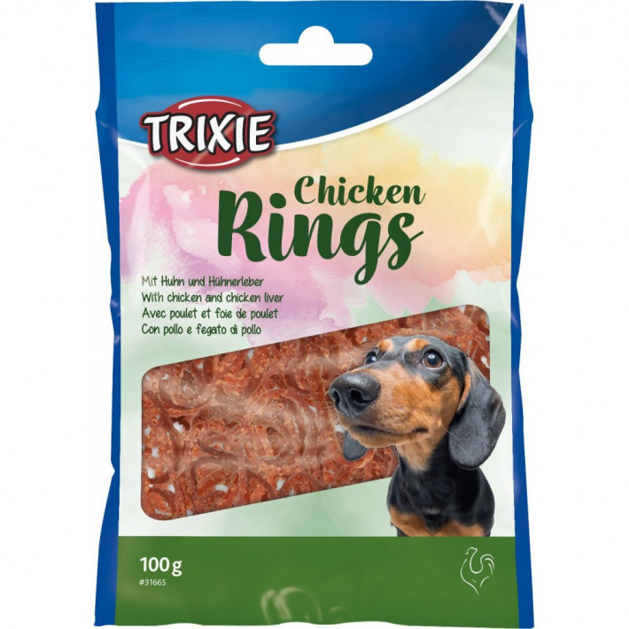 Ласощі Trixie Chicken Rings для собак Кільце жувальне з куркою 100 г