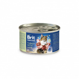 Корм вологий Brit Premium by Nature для котів з індичкою та ягням 200 г - фото №1