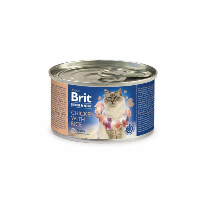 Корм вологий Brit Premium by Nature для котів з куркою та рисом 200 г