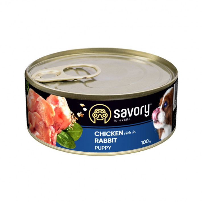 Вологий корм Savory Dog Puppy Chicken & Rabbit для цуценят, 100 г