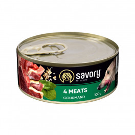 Корм вологий Savory Dog Gourmand 4 meats паштет для дорослих собак усіх порід з чотирма видами м’яса 100 г - фото №1