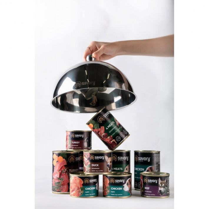 Вологий корм Savory Dog Gourmand 4 meats для дорослих собак - фото №4