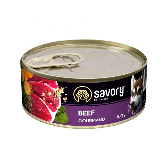 Вологий корм Savory Dog Gourmand Beef для дорослих собак