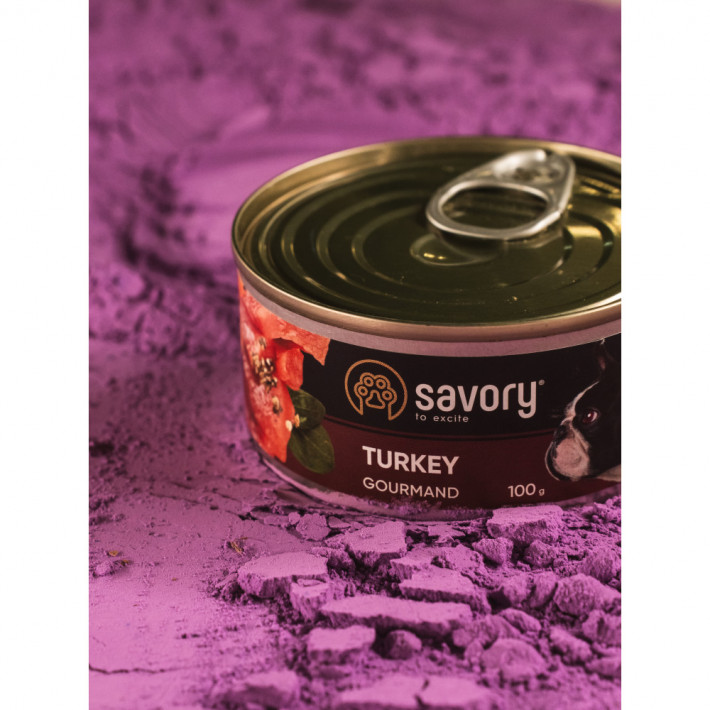 Корм вологий Savory Dog Gourmand Turkey паштет для дорослих собак з індичкою 100 г - фото №5