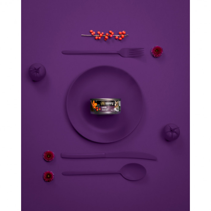 Вологий корм Savory Cat Can Adult Sterilised з ягням для стерилізованих котів, 100 г - фото №5