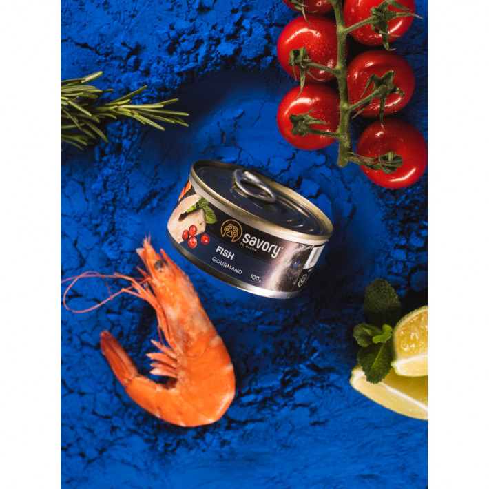 Вологий корм Savory Cat Can Adult Fish для дорослих котів, 100 г - фото №7