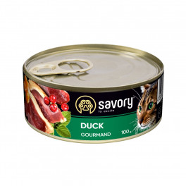 Корм вологий Savory Cat Can Adult Duck консерви для вибагливих котів з качкою 100 г - фото №1