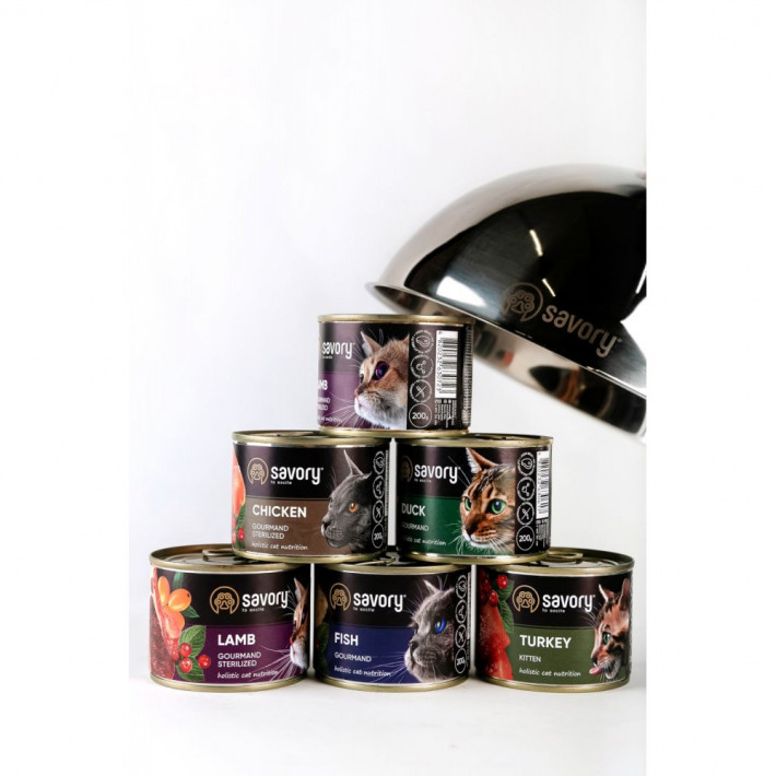 Вологий корм Savory Cat Can Adult Duck для вибагливих котів - фото №4
