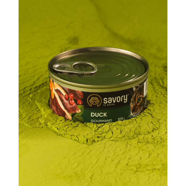 Вологий корм Savory Cat Can Adult Duck для вибагливих котів - фото №6