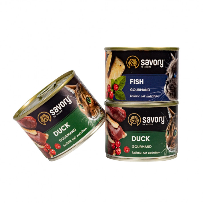 Набір Savory: сухий корм з качкою 2 кг + консерви 600 г - фото №5