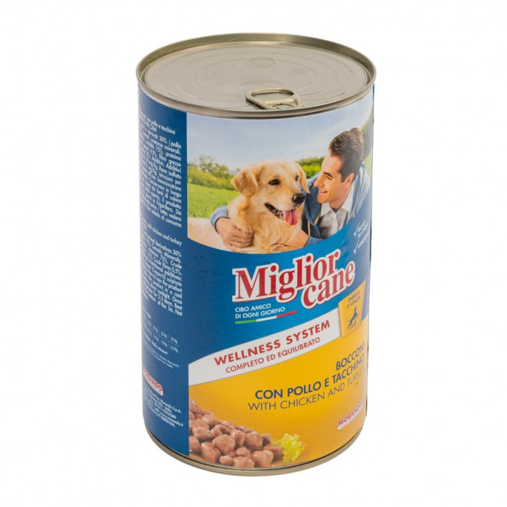 Вологий корм Migliorcane для собак з куркою та індичкою, 1.25 кг - фото №4