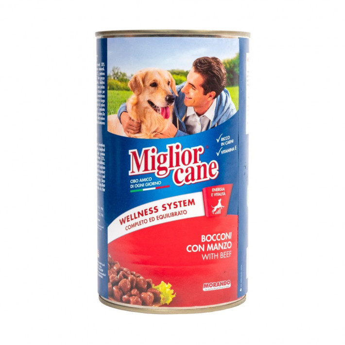 Корм влажный Migliorcane для собак с говядиной 1,250 кг