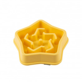 Миска-лабіринт WahoPet для собак для повільного годування зірка пластикова жовта
