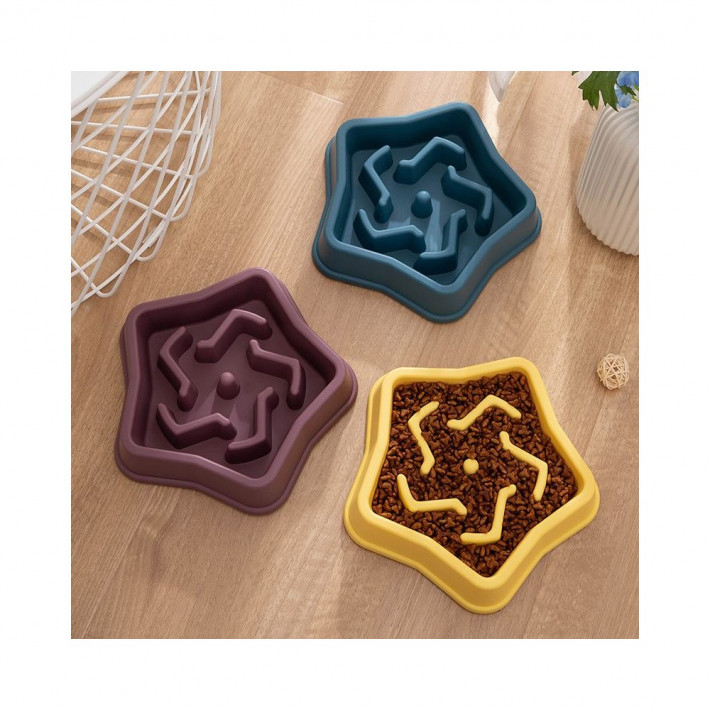 Миска-лабіринт WahoPet для собак для повільного годування зірка жовта - фото №2