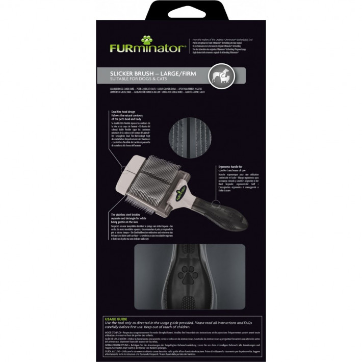 Щітка-пуходерка для собак та котів FURminator жорстка L - фото №5