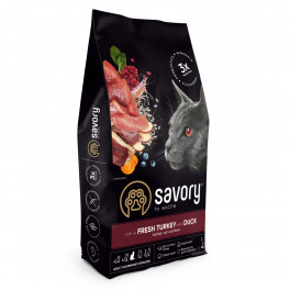 Корм сухий Savory Adult Cat Steril Fresh Turkey and Duck для стерилізованих котів з індичкою та качкою 8 кг - фото №1