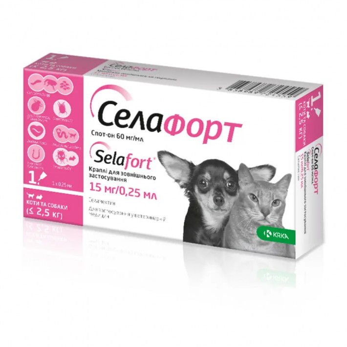 Селафорт для котів та собак 15 мг/0,25 мл (до 2,5 кг)