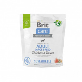 Корм сухий Brit Care Dog Sustainable Adult Large Breed для дорослих собак великих порід з куркою та комахами 1 кг - фото №1