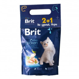 Набір 2+1 Brit Premium by Nature Cat Kitten 300 g (д/кошенят з куркою) - фото №1