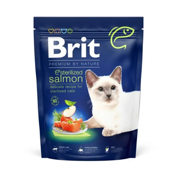 Набор 2+1 Brit Premium by Nature Cat Sterilized Salmon 300 г - фото №3