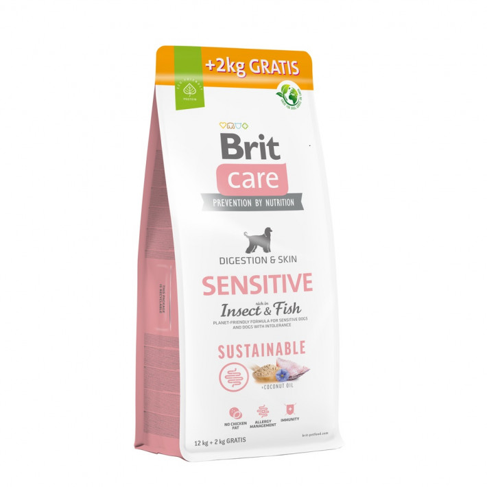 Сухой корм Brit Care Dog Sustainable Sensitive для взрослых собак с насекомыми и рыбой