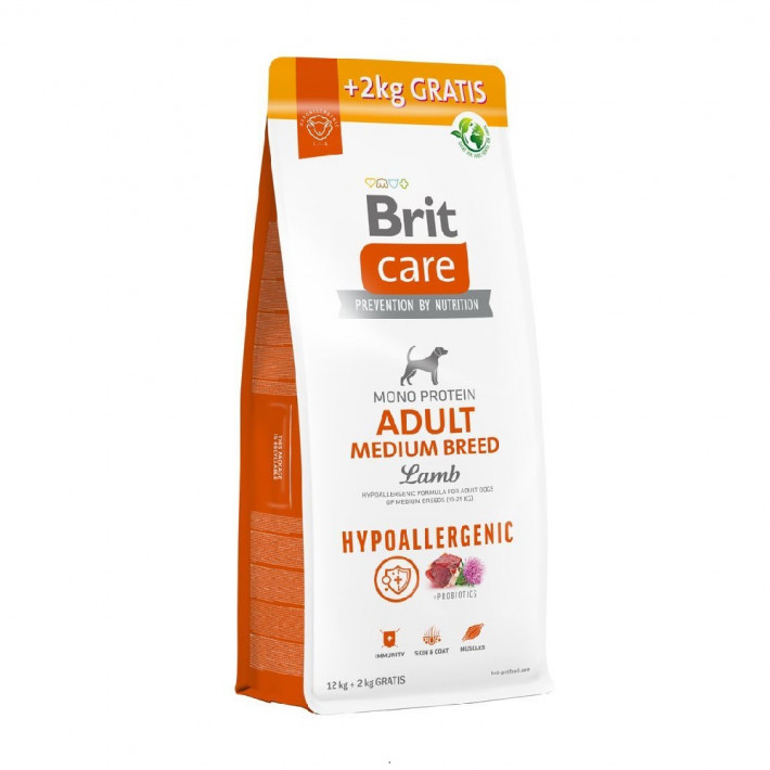 Гипоаллергенный сухой корм Brit Care Dog Hypoallergenic Adult Medium Breed с ягненком